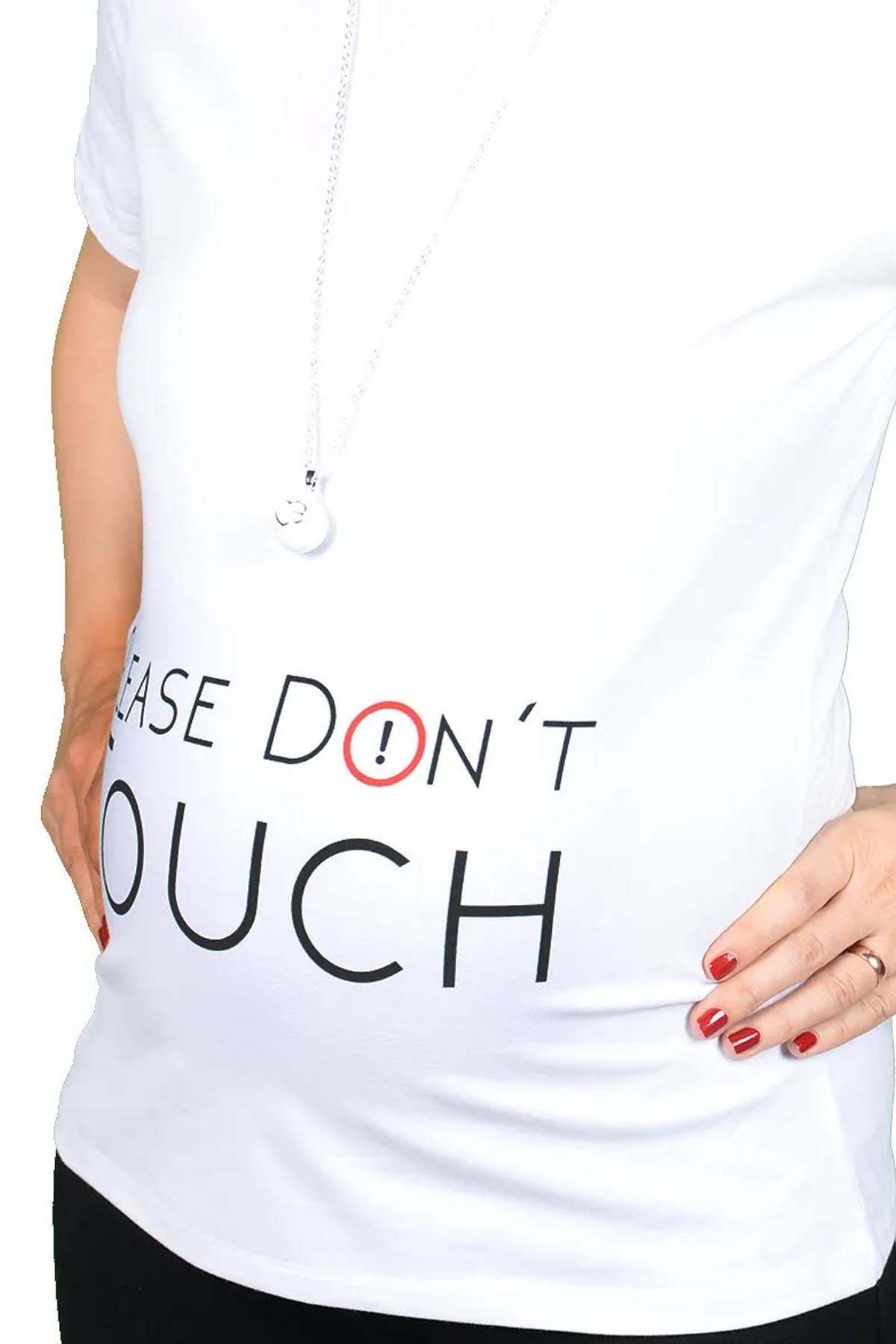 Please Don’t Touch Hamile T-shirt Beyaz