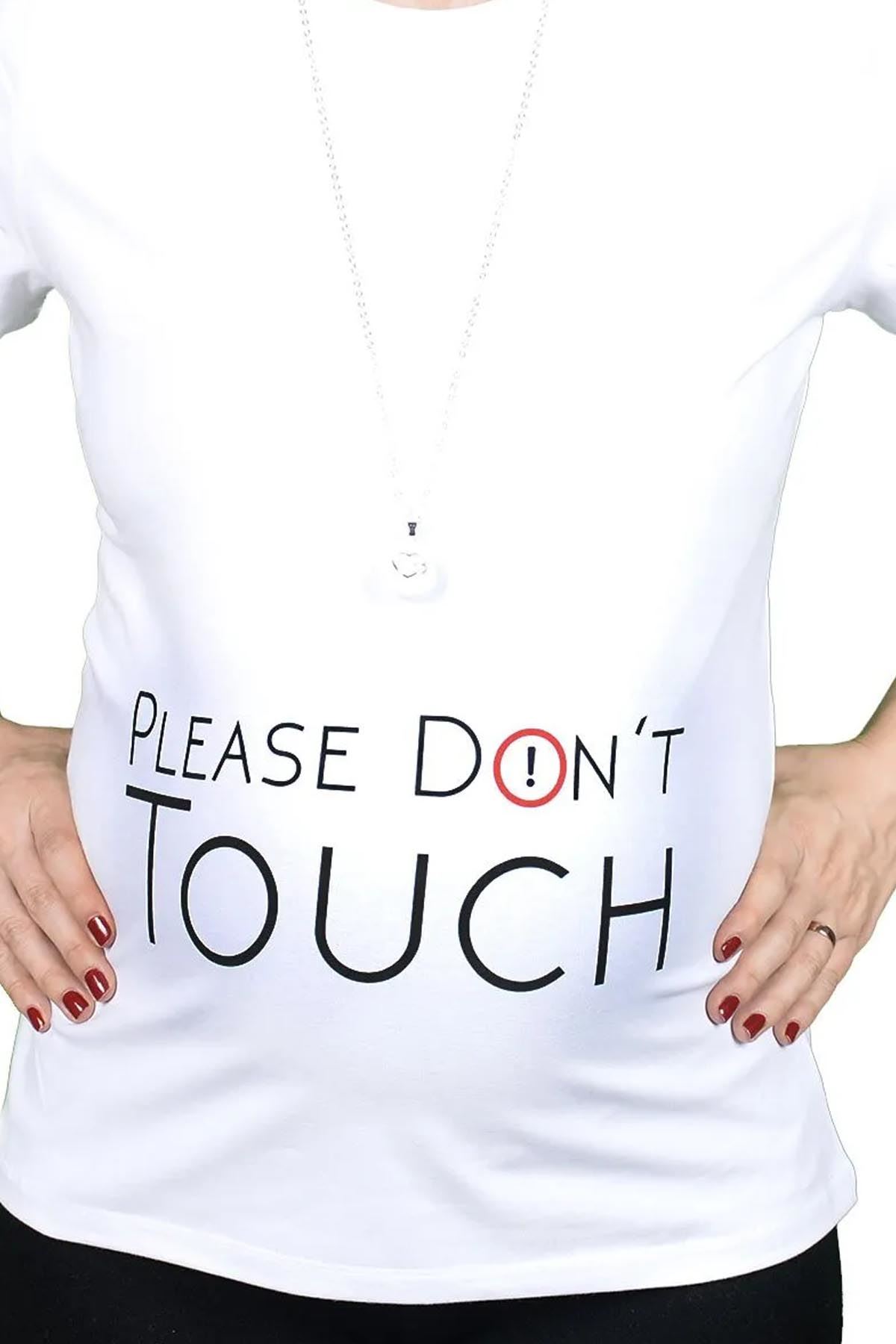 Please Don’t Touch Hamile T-shirt Beyaz